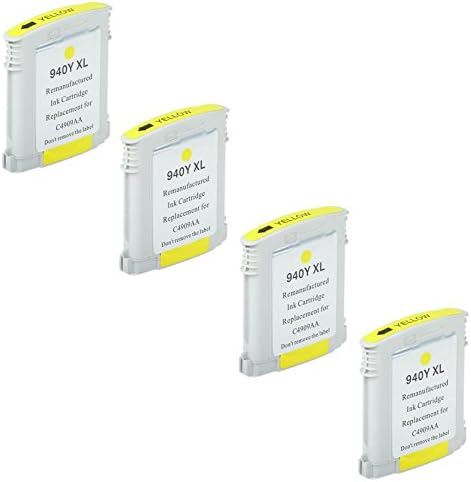 AMTONER Remanufactured Compatible Ink Cartridge Replacement for 940XL 940 XL C4909AN Yellow High Yield for OfficeJet Pro 8000 8500 Wireless 8500a 8500a Plus 8500a Premium 4-Pack