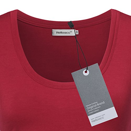 Helloacc Active Sleeveless Tops for Women, Scoop Neck Tank top Loose Fitness Gym Running Shirts Activewear Yoga Tops Wine M