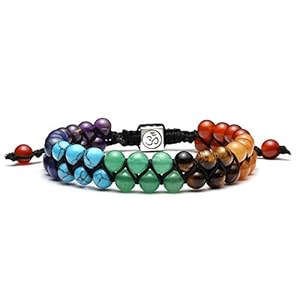 JSDDE 7 Chakra Healing Crystals Bracelet Womens Reiki Stone Rope Braided Gemstone Bracelet for Yoga Meditation Anxiety Relief