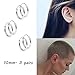 EPIRORA Sterling Silver Hoop Earrings for Women Men, Hypoallergenic Cartilage Earring Endless Small Hoop Earrings Set, 3 Pairs of 925 Sterling Silver Tragus Earrings Nose Lip Rings (10mmx3)
