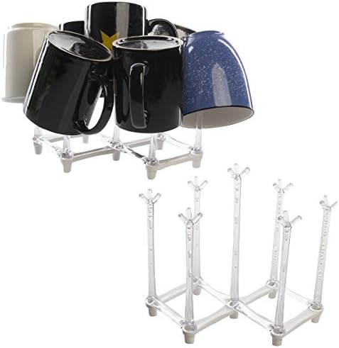 Great Lakes Wholesale (2 Pack) Plastic Kitchen Dish Drying Rack Collapsible For Cups Mugs Bottles