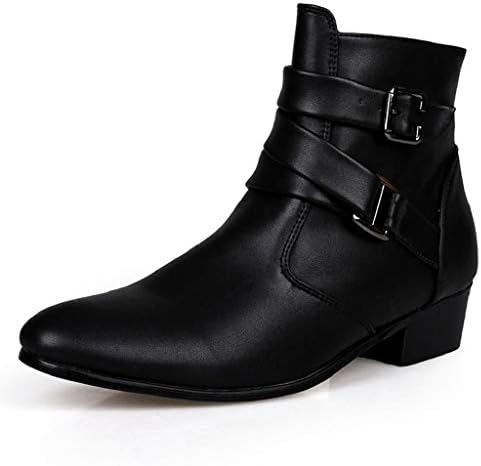 REYO Men's Winter Shoes Motorcycle Chelsea Ankle Wear-Resistant Casual Waterproof Outdoor Walking Short Boots