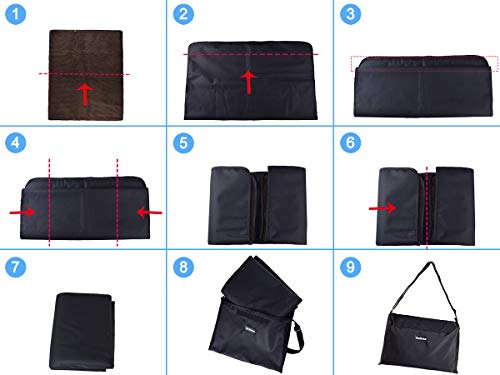 PetBonus Collapsible Dog Blanket, Waterproof and Washable Mat with Shoulder Bag, for Bed Sofa Car Seat and Outdoor, Large, 47 x 35 inches