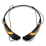 Rymemo Universal Wireless Bluetooth 4.1 Music Stereo Headset Headphone With Microphone Vibration Neckband Style - Black-Gold