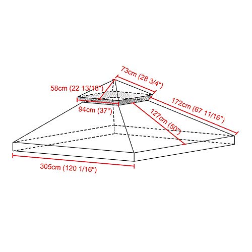 Outdoor Patio Tivoli 10x10' Tan Gazebo Replacement Canopy - Thumbnail 7