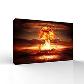 Canvas Wall Art for Living Room,Bedroom Home Artwork Paintings Mushroom Cloud Ready to Hang - 12x18 inches
