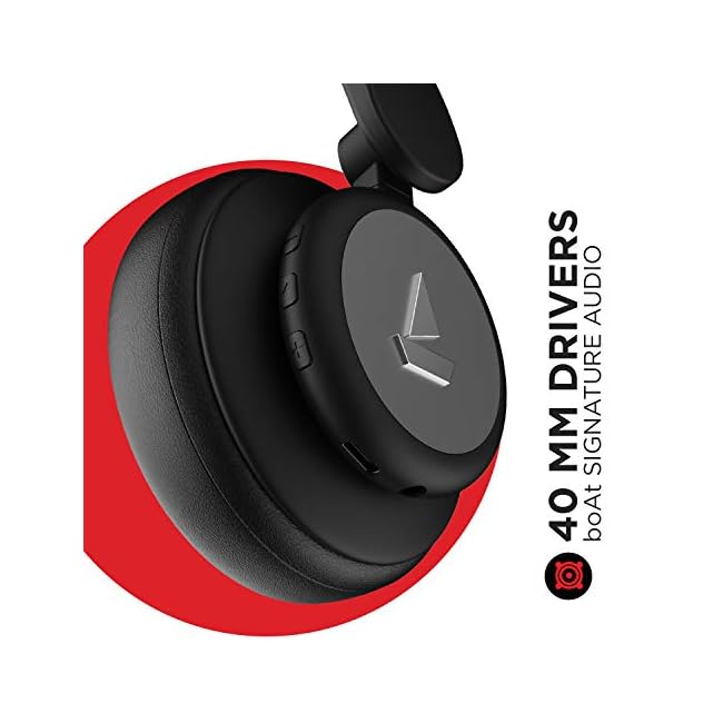 Boat Rockerz 450 Pro Bluetooth OnEar Headphone with Mic(Luscious Black