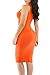 Meenew Womens Scoop Neck Sleeveless Mid length Bodycon Tank Dress Orange M