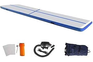 EZ GLAM 10ft/13ft/16ft/20ft Air Mat Tumble Track Inflatable Gymnastics Tumbling Track Mat with Electric Air Pump for Cheerleading/Practice/Beach/Park/Home use