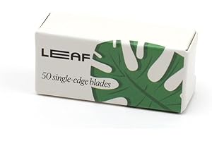 Leaf Shave | Leaf Single-Edge Safety Razor Blades, Platinum-Coated Stainless Steel Refills Compatible with Twig & Thorn Razor, and Dermaplaner, 50 Count