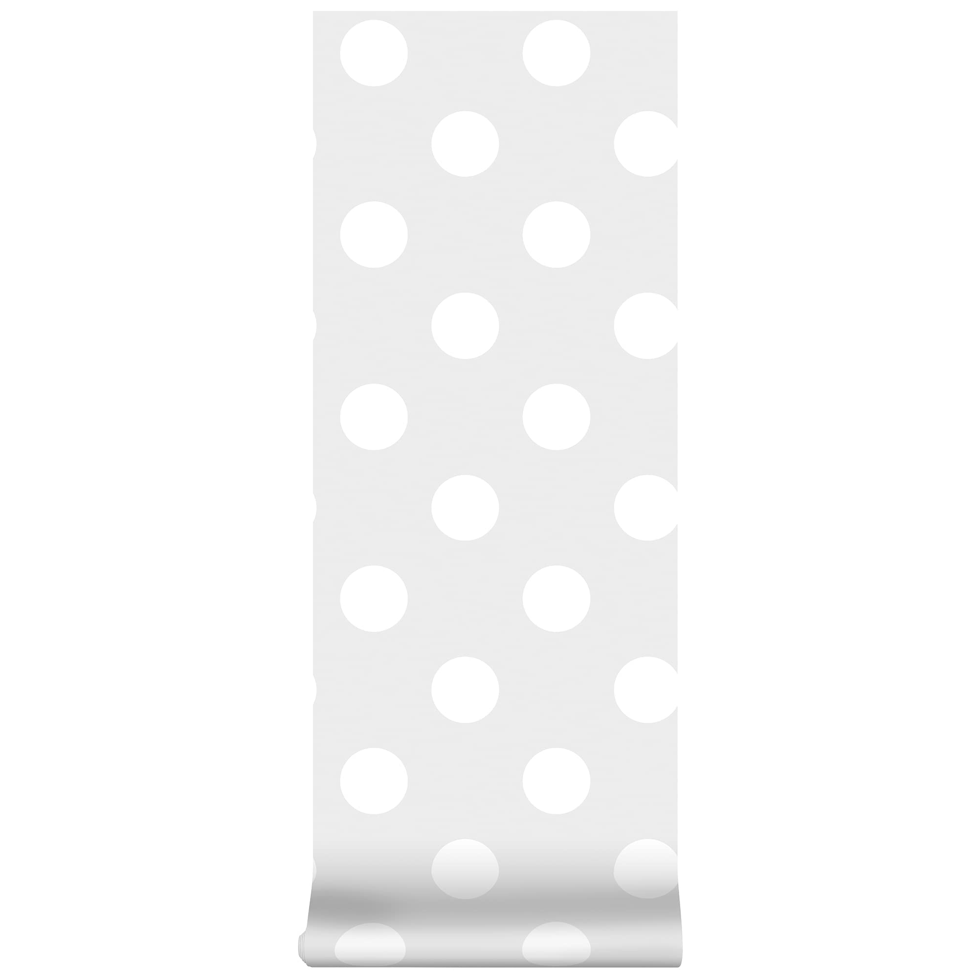 Superfresco Easy Dotty Spot Print Grey/White Luxurious Touch - Paste the Wall - Smooth Texture - Dotted Design - White/Grey Wallpaper - Feature or 4 wall Design