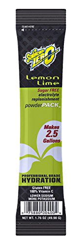 Sqwincher ZERO Sugar Free Powder Concentrate Electrolyte Replacement Beverage Mix, 2.5 gal, Lemon Lime 016800-LL (Case of 32)