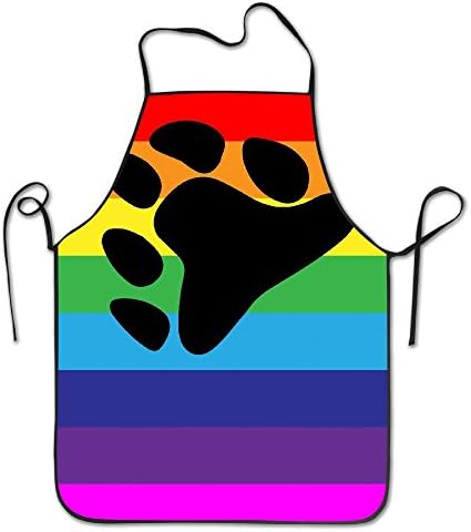 Bear Gay Pride Flag Bib Apron Adult Women Unisex Durable Comfortable Washable For Cooking Baking Kitchen Restaurant