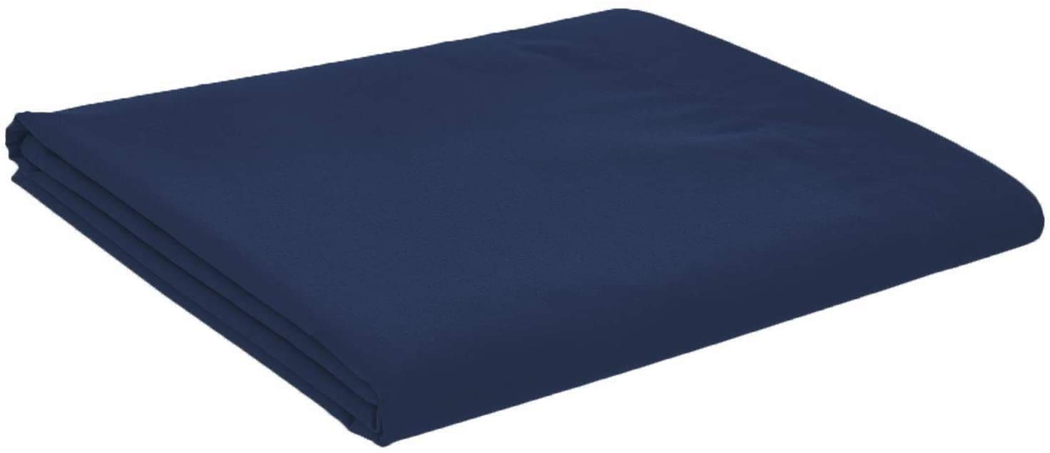 British Home Bedding - Plain Polycotton Percale Flat Bed Sheets - Premium Deluxe Hotel Quality (Navy Blue, Single)