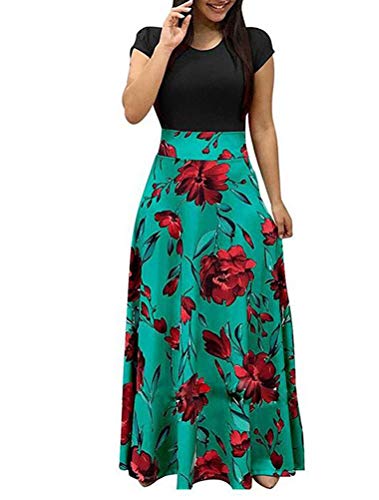 chinese dress ladies Summer Maxi Dress for Women 2 Piece Set Casual Floral Dress with Cardigan  Irregular Hem Wedding Guest Dress Chiffon Loose Party Outfits, Floral Print  Midi Dresses Green 1, M at Amazon Women's main image 0