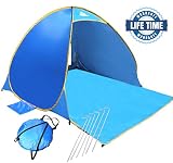 OutdoorsmanLab Automatic Pop Up Beach Tent, Lightweight For Family with UV 50+ Protection, Easy Carrying Bag, Wind Resistant Features