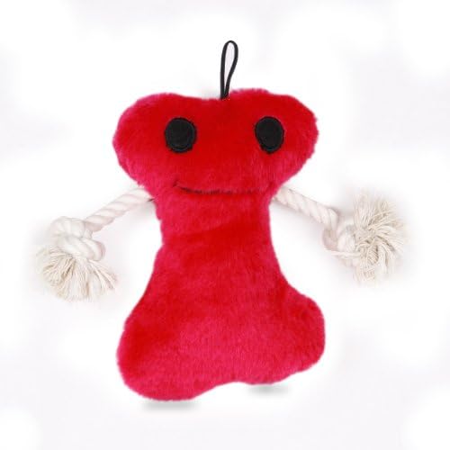 Krislin Plush Red Bone Toy with Rope Arms, 7-Inch