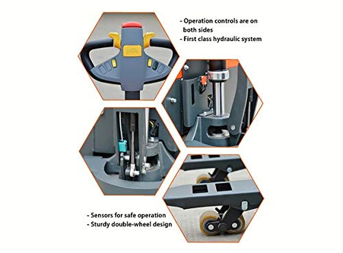 PEC Electric Pallet Jack Truck,Heavy Duty 3300Lb Capacity 64x27x46inch