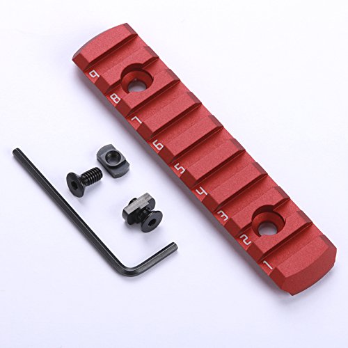 TuFok Low Profile Keymod Rail Section Aluminum (9-Slot RED)
