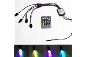 YWEWY Mini IIIuminator Car Use 12V Four Heads LED Light Source 24Key IR Remote for PMMA Plastic Optic Fiber Side Glow Cable (RGB)