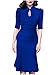 MABELER Women's 40s Vintage Style Shirtwaist Flared Tea Party Cocktail Dress L Blue
