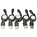 Micro USB to USB Retractable Sync Charger Cable Pack of 5