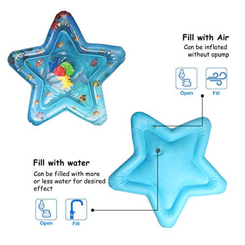 Monocho Inflatable Baby Water Play Mat, Leak-Proof Tummy Time Mat BPA Free Premium Water Cushion for Infants Fun Activity Center Play Toy (Pentagram) - Thumbnail 3