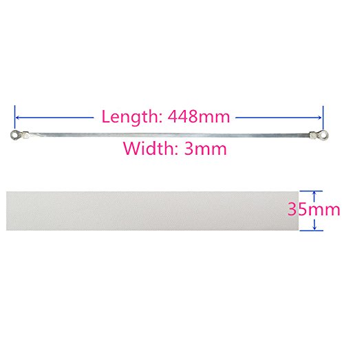 16-inch Hand Heat Seal Closer Impulse Sealer Accessories Repair Kit Heat Elements PTFE Cloth Covers, 2 Pcs heating element+2 Pcs PTFE Cloth (width 3mm)