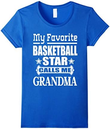 Women's My Favorite basketball star calls me GRANDMA T Shirt Large Royal Blue