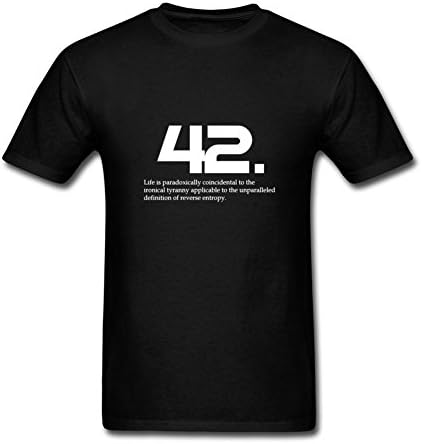 Cool T Shirt for Men 42 The Hitchhiker's Guide to The Galaxy Black M