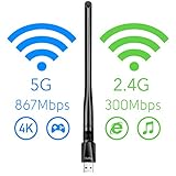 Cudy WU1200 AC1200Mbps USB WiFi Adapter for PC, 5GHz /2.4GHz WiFi Dongle, WiFi USB, USB Wireless Network Adapter for Desktop/Laptop, Compatible with Windows Vista / 7/8 / 8.1/10, mac OS, Linux