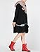 Mordenmiss Women's Daily Knitwear Spring Loose Sweater Dress (Large, Black)