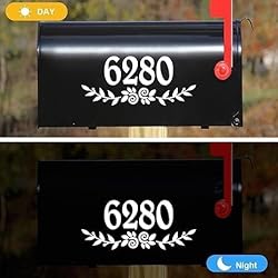 4 Inch Reflective White Mailbox Numbers Stickers, 4