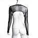 Mesh See Through Sexy Tank Top for Women UV Long Sleeve Vest Fishnet Blouse Sun Black