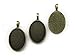 50 CleverDelights Oval Pendant Trays - Mix Pack - 18 x 25 mm - Antique Silver, Shiny Silver, Dark Black, Antique Copper, Antique Bronze - Pendant Blanks Cameo Bezel Cabochon Settings - 11/16