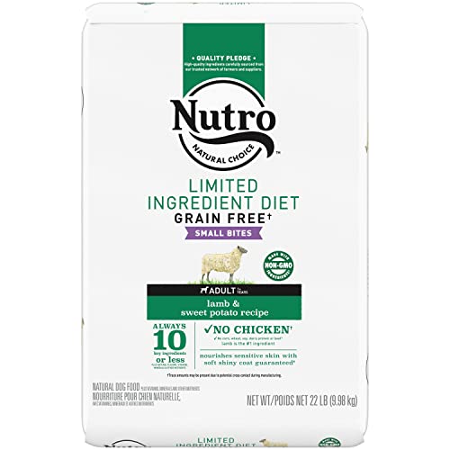 NUTRO Limited Ingredient Diet Small Bites Adult Dry Dog Food Lamb & Sweet Potato Dog Kibble, 22 lb. Bag