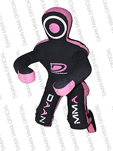 DAAN MMA Grappling Dummy - Judo Punching Bag, Unfilled - Sitting Position Hands Front - Brazilian JIU Jitsu Submission Grappling Dummy Sitting Dummy Wrestling (Pink, 70" Up to 121 lb - Unfilled)