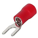 100Pcs SV1.25-3 Insulated Fork Spade Wire Connector