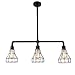 UNITARY BRAND Black Vintage Barn Metal Cage Shade Hanging Ceiling Pendant Light Max. 120W With 3 Lights Painted Finish