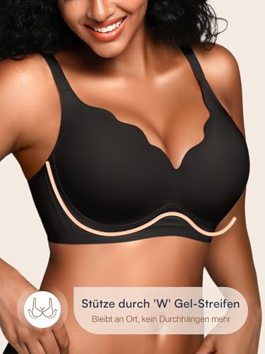 Bra for women without underwire with support, comfortable seamless bralettes, padded, non-wired bustier, comfort T-shirt bras