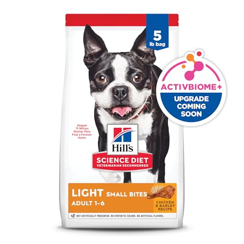 HILL’S SCIENCE DIET LIGHT, ADULT 1-6, WEIGHT MANAGEMENT SUPPORT, SMALL KIBBLE, DRY DOG FOOD, CHICKEN & BARLEY, 5 LB BAG