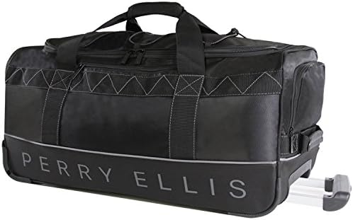 Perry Ellis Men's Extra Large 35" Rolling Duffel Bag-A335, Black/Grey, One Size 2 Perry Ellis Men's Extra Large 35" Rolling Duffel Bag-A335, Black/Grey, One Size