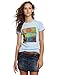 FEA Womens Juniors Nirvana Smile Box Tissue Tee Music-fan-t-shirts, Light Blue, Medium US