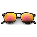 WearMe Pro - Retro Round Flat Top Frame Mirrored Fashion Sunglasses