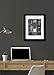 Gallery Solutions 12x12 Black Wall Picture Frame with Double White Mat for 8x8 Image