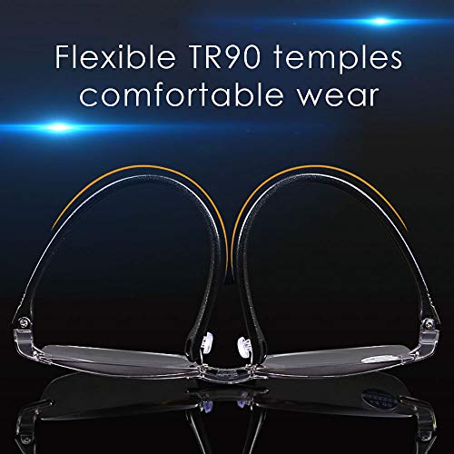 LUFF Premium Computer Reading Glasses Blue Light Blocking Diamond Cut Edge Design Spectacle Readers for Men(+2.5)