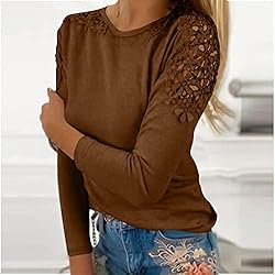iPOGP Women's Round Neck Solid Color Hollow