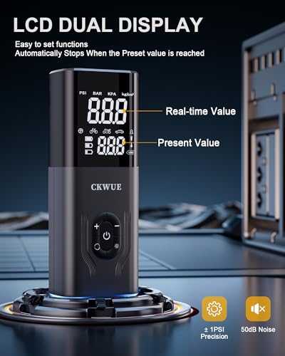 Tire Inflator Portable Air Compressor, 180PSI Air Compressor for Car, 6X Faster Air Pump with Digital Pressure Gauge, Tire Pump with Dual Mode Inflation for Car, Motorcycle, Bike and Ball