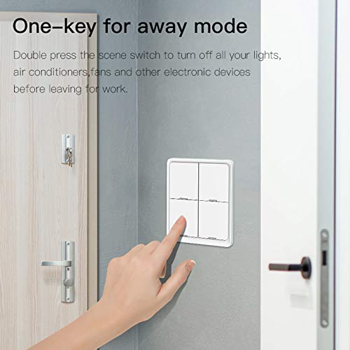 Tuya ZigBee Smart Switch 4 Gang Wireless 12 Szene Wand Lichtschalter Panel Kompatibel mit Alexa und Google Home Stick berall No Neutral erforderlich Hub Erforderlich
