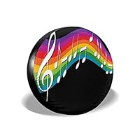 YIXKC Spare Tire Cover 17 Inch Waterproof Rainbow Music Spectrum Universal Spare Wheel Tire Cover Fit for Jeep, Trailer, RV, SUV and Many Vehicle